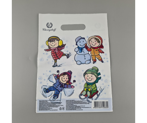 Пакеты с вырубной ручкой (22*30)п Н.Год "Дети" Рендпако (50 шт)