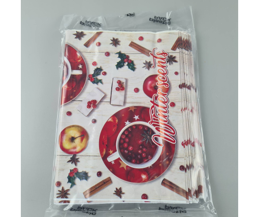 Пакеты с вырубной ручкой (29х37) Н.Год Зимнние Аромат" Ренпако (50 шт)