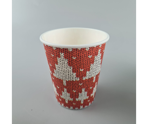 Бумажные стаканы цветные 175мл НГ "ЕЛКИ НА КРАСНОМ"  Маэстро (50 шт)