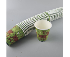 Бумажные стаканы цветные 175мл НГ "ОЛЕНЬ НА ЗЕЛЕНОМ"  Маэстро (50 шт)