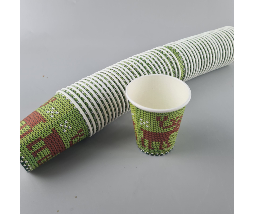 Бумажные стаканы цветные 175мл НГ "ОЛЕНЬ НА ЗЕЛЕНОМ"  Маэстро (50 шт)