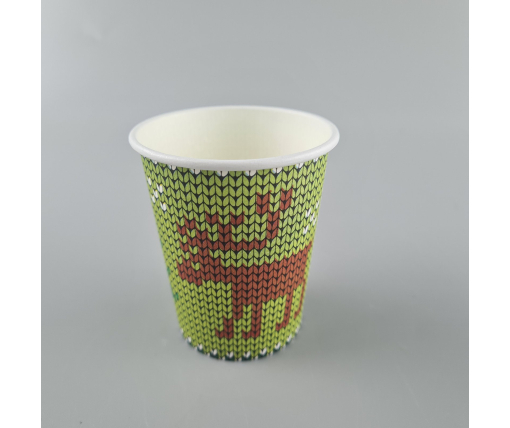Бумажные стаканы цветные 175мл НГ "ОЛЕНЬ НА ЗЕЛЕНОМ"  Маэстро (50 шт)