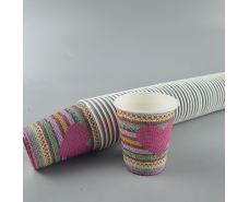 Бумажные стаканы цветные 175мл  "СЕРДЦЕ ВЯЗАНОЕ"  Маэстро (50 шт)