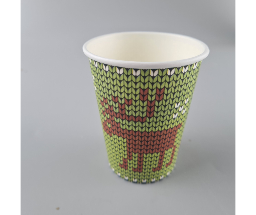 Стаканчики для кофе 250 мл НГ "ОЛЕНЬ НА ЗЕЛЕНОМ" Маэстро h9 (50 шт)