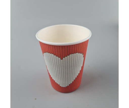 Стаканчики для кофе 250 мл "СЕРДЦЕ НА КРАСНОМ" Маэстро h9 (50 шт)