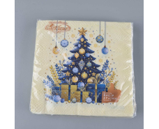 Новогодняя салфетка (ЗЗхЗЗ, 16шт)  La Fleur "Украинская елка" (714) (1 пачка)