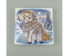 Новогодняя салфетка (ЗЗхЗЗ, 16шт)  La Fleur "Снежная принцесса" (713) (1 пачка)