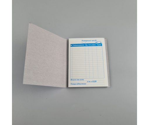 Бланки "Товарный чек" самакопирующие  формат А-6 Коленкор (1 пачка)