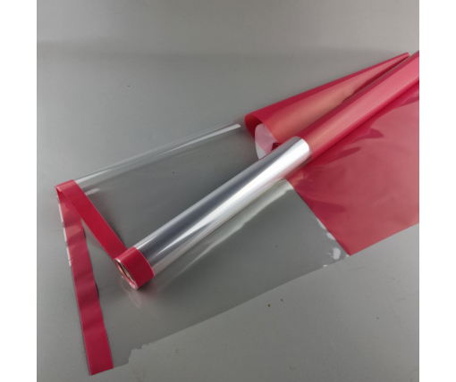 Пленка для цветов Рулон 8 м Тонировка с каймой  (75) (h700) № 804 Красный (1 шт)