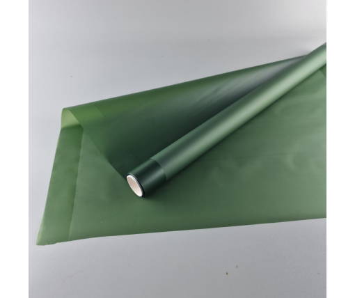 Пленка флористическая матовая для цветов (57)  (h600) Перламутровый кант №14 Темно зеленый (1 шт)