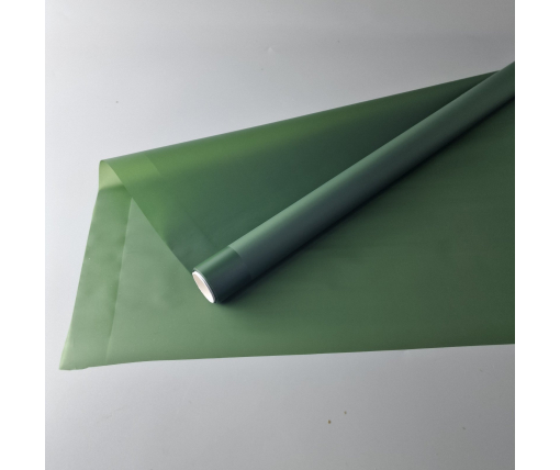 Пленка флористическая матовая для цветов (57)  (h600) Перламутровый кант №14 Темно зеленый (1 шт)