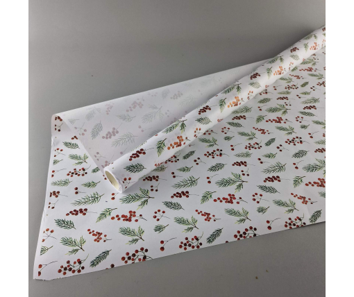 Рулон 8 м бумага подарочная с печатью (38) для цветов (h680) Н.Год №5 (1 шт)