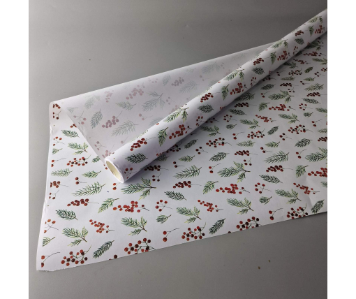 Рулон 8 м бумага подарочная с печатью (38) для цветов (h680) Н.Год №5 (1 шт)