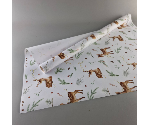 Рулон 8 м бумага подарочная с печатью (38) для цветов (h680) Н.Год №7 (1 шт)