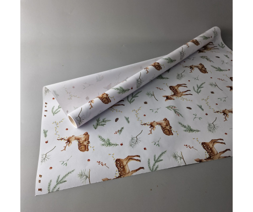 Рулон 8 м бумага подарочная с печатью (38) для цветов (h680) Н.Год №7 (1 шт)