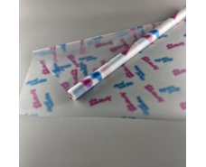 Калька для цветов рулон 8м тонированный матовый (77) (h680) №803 Неоновые надписи (1 шт)