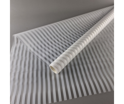 Калька для цветов рулон 8м тонированный матовый (77) (h680) №804 Полоски Белый (1 шт)