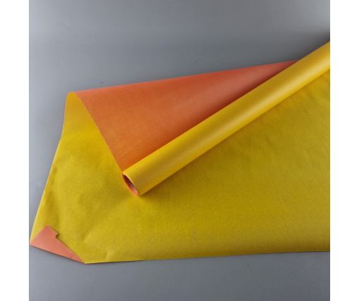 Рулон 10 м тонированный (24) пленка для цветов (h680) № 1 Желто/Оранжевый (1 шт)