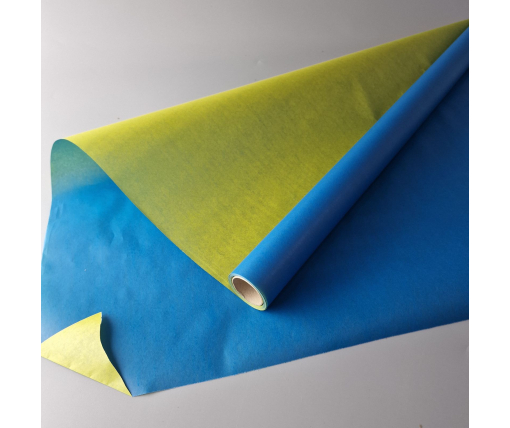 Рулон 10 м тонированный (24) пленка для цветов (h680) № 2 Сине/желтый (1 шт)