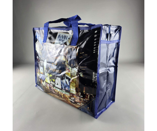 Полипропиленовая сумка хозяйственная  с цветным рисунком №1 Город Джинс (1 шт)