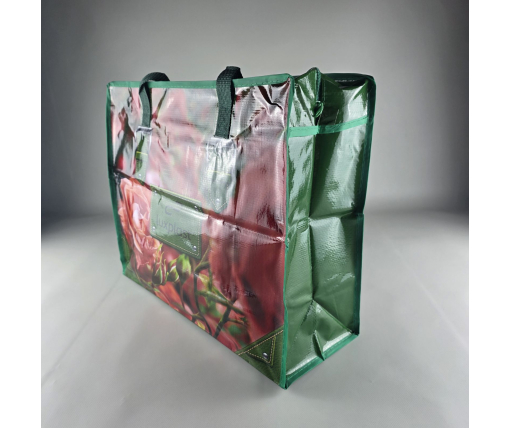 Полипропиленовая сумка хозяйственная  с цветным рисунком №2 Розы (1 шт)