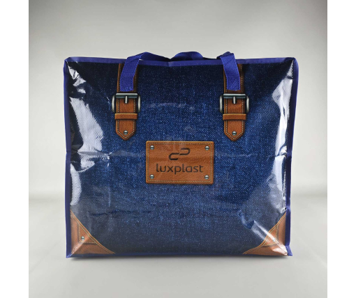 Полипропиленовая сумка хозяйственная  с цветным рисунком №3 Джинс (1 шт)