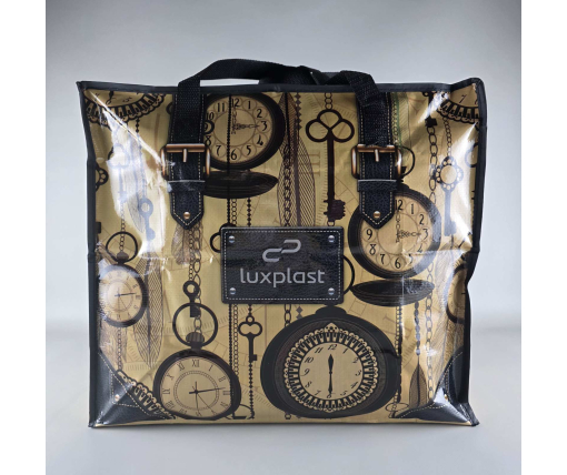 Полипропиленовая сумка хозяйственная  с цветным рисунком №3 Часы (1 шт)