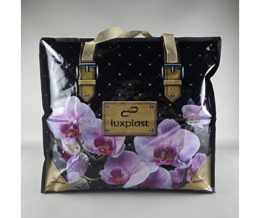 Полипропиленовая сумка хозяйственная  с цветным рисунком №3 Орхидеи (1 шт)