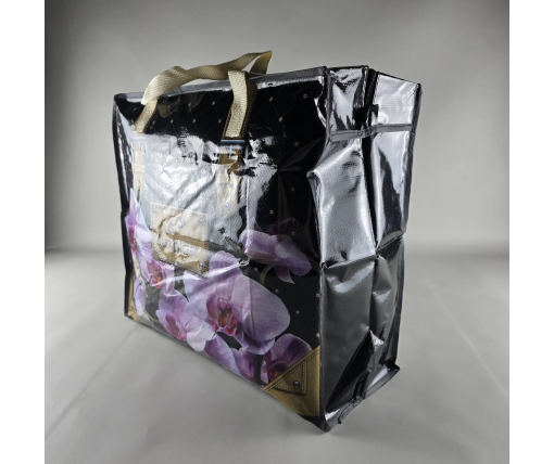 Полипропиленовая сумка хозяйственная  с цветным рисунком №3 Орхидеи (1 шт)