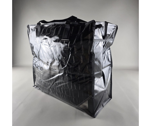 Полипропиленовая сумка хозяйственная  с цветным рисунком №3 Черная Кожа (1 шт)