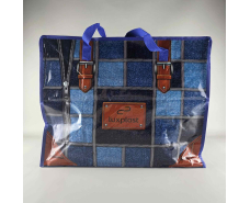 Полипропиленовая сумка хозяйственная  с цветным рисунком №4 Латки Джинс (1 шт)