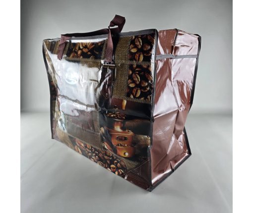 Полипропиленовая сумка хозяйственная  с цветным рисунком №4 Кофе (1 шт)