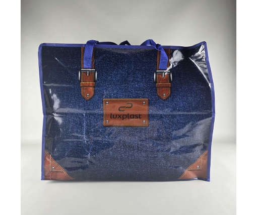 Полипропиленовая сумка хозяйственная  с цветным рисунком №5 Джинс (1 шт)