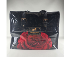 Полипропиленовая сумка хозяйственная  с цветным рисунком №5 Роза на Черном (1 шт)