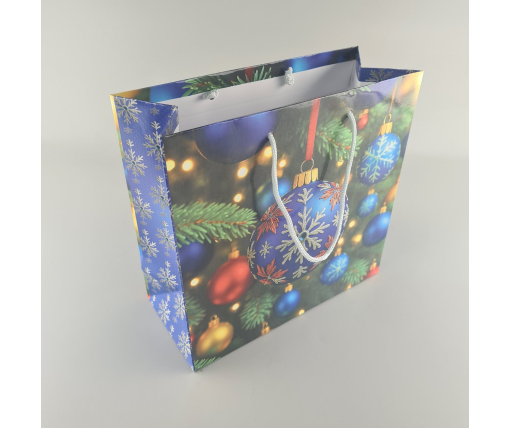 Пакеты бумажные подарочные , новогодние Квадрат 23*24*10- 02 (12 шт)