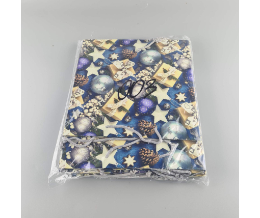 Пакеты бумажные подарочные , новогодние Квадрат 23*24*10- 03 (12 шт)