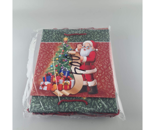 Пакеты бумажные подарочные , новогодние Квадрат 23*24*10- 04 (12 шт)