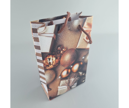 Пакеты новогодние ,бумажные ,подарочные , Малый 11/18/5 -002 (12 шт)