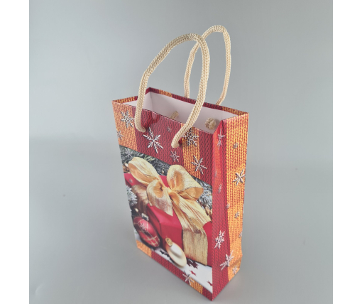 Пакеты новогодние ,бумажные ,подарочные , Малый 11/18/5 -005 (12 шт)