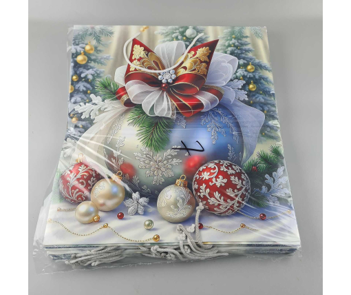 Новогодние, кортонный пакеты подарочные Супер 47x52x20-007) НГ (12 шт)