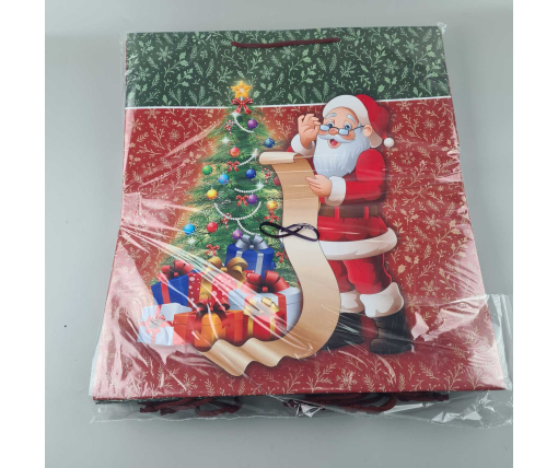 Новогодние, кортонный пакеты подарочные Супер 47x52x20-008) НГ (12 шт)