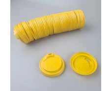Крышка под стакан  бумажный. Ф75 (гар) желтая ДИФЛОН (50 шт)