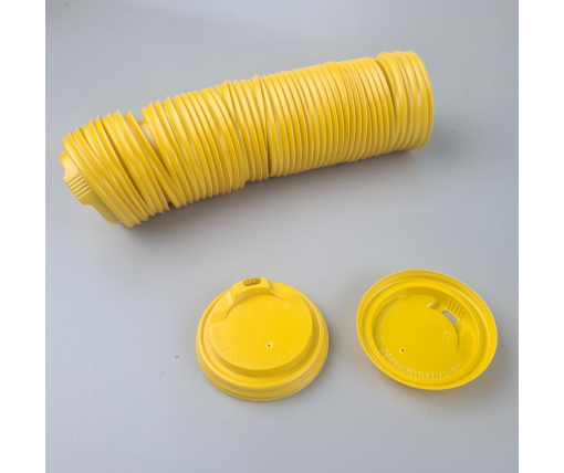 Крышка под стакан  бумажный. Ф75 (гар) желтая ДИФЛОН (50 шт)