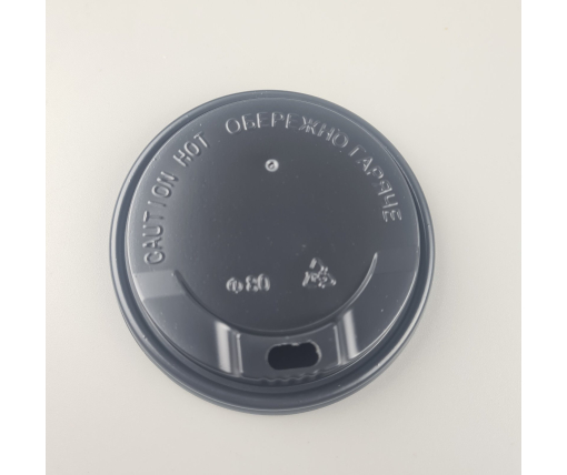 Крышка под стакан  бумажный. Ф80 (гар) черная ДИФЛОН (50 шт)