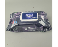 Влажная салфетка 120 шт с клапаном чёрная "Silva" Лаванда (1 пачка)