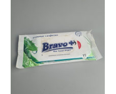 Влажная салфетка  15 шт "Bravo" Алоэ УЦЕНКА (1 пачка)