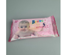 Влажная салфетка  15 шт "Bravo" Детская ромашка УЦЕНКА (1 пачка)