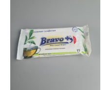 Влажная салфетка  15 шт "Bravo" Зелёный чай УЦЕНКА (1 пачка)