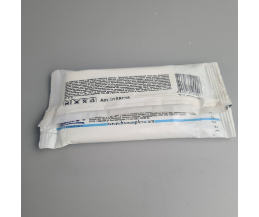 ᐉ Влажная салфетка  15 шт "Bravo" Море УЦЕНКА (1 пачка)