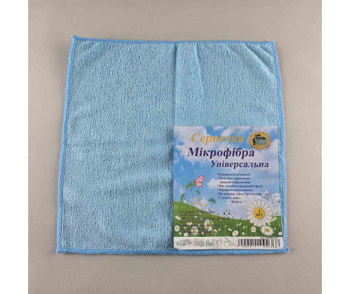 Cалфетка Микрофибра универсальная 30*30 голубая Супер Торба  (1 шт)
